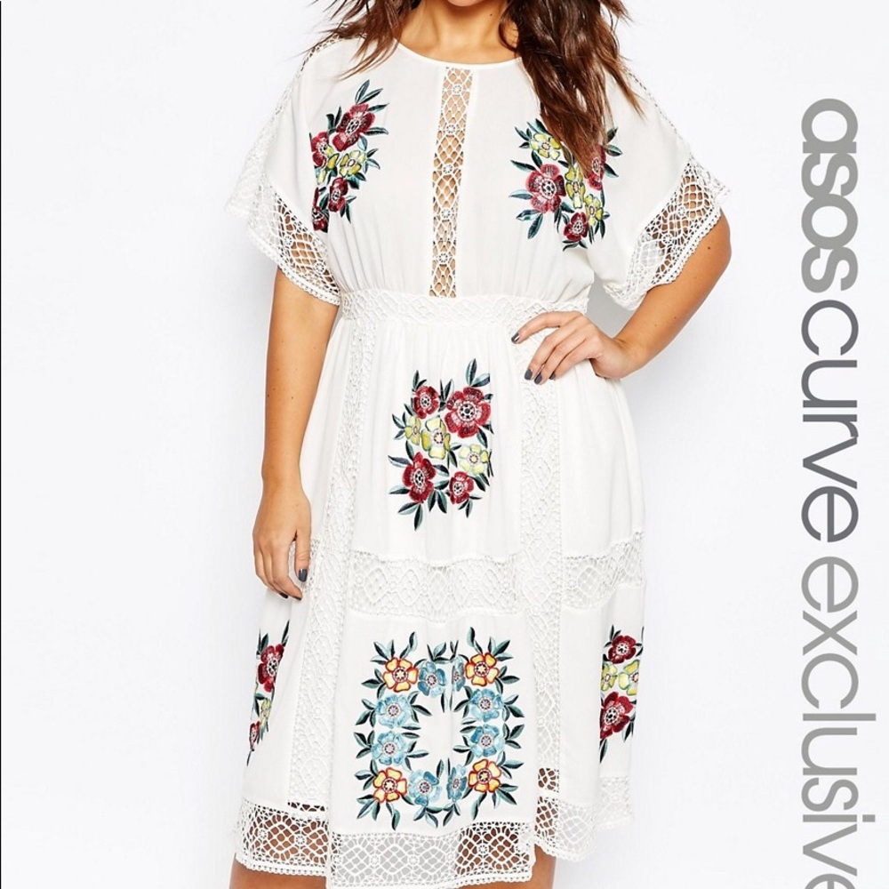 ASOS Curve Embroidered Dress